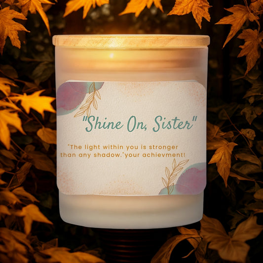  Calming Candle with motivation Shine sister.